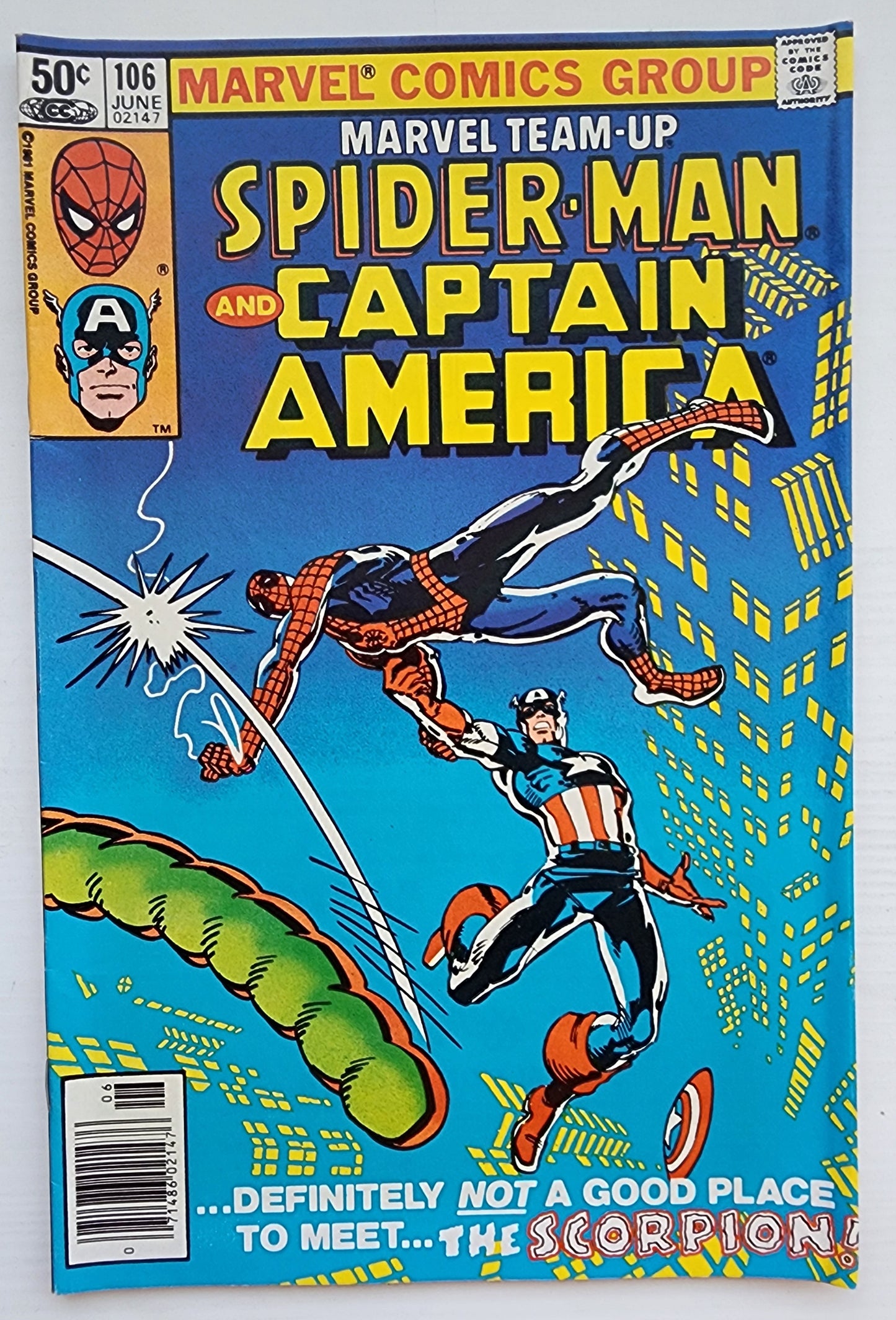MARVEL TEAM-UP #106 SPIDER-MAN CAPTAIN AMERICA NEWSSTAND 1981 Marvel Team-Up MARVEL COMICS