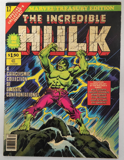 INCREDIBLE HULK #17 TREASURY EDITION 1978 Incredible Hulk MARVEL COMICS
