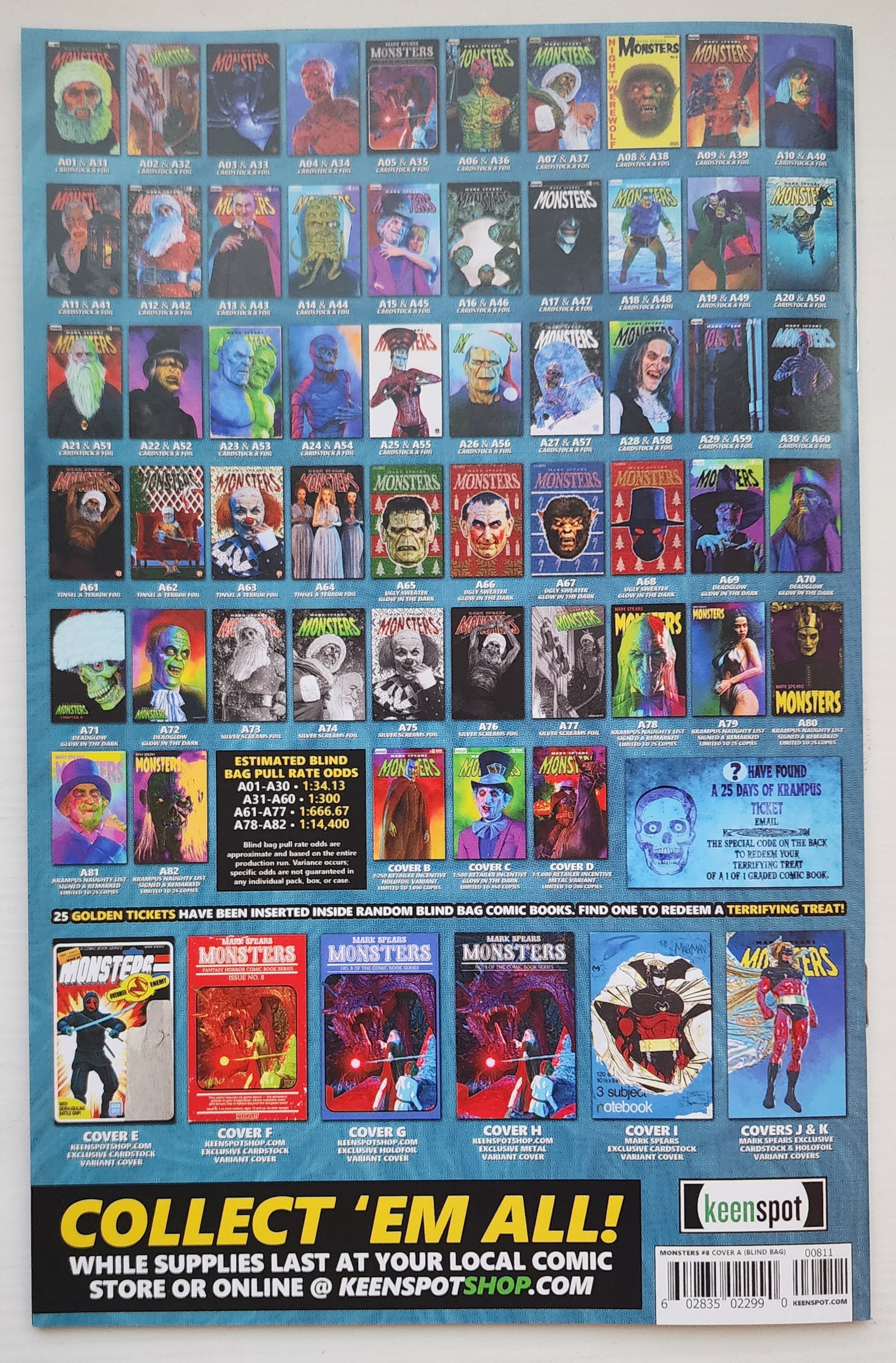 MARK SPEARS MONSTERS #8 BLIND BAG VARIANT A13 Universal Monsters KEENSPOT ENTERTAINMENT