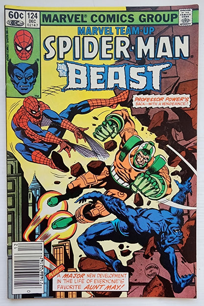 MARVEL TEAM-UP #124 SPIDER-MAN BEAST NEWSSTAND 1982 Marvel Team-Up MARVEL COMICS