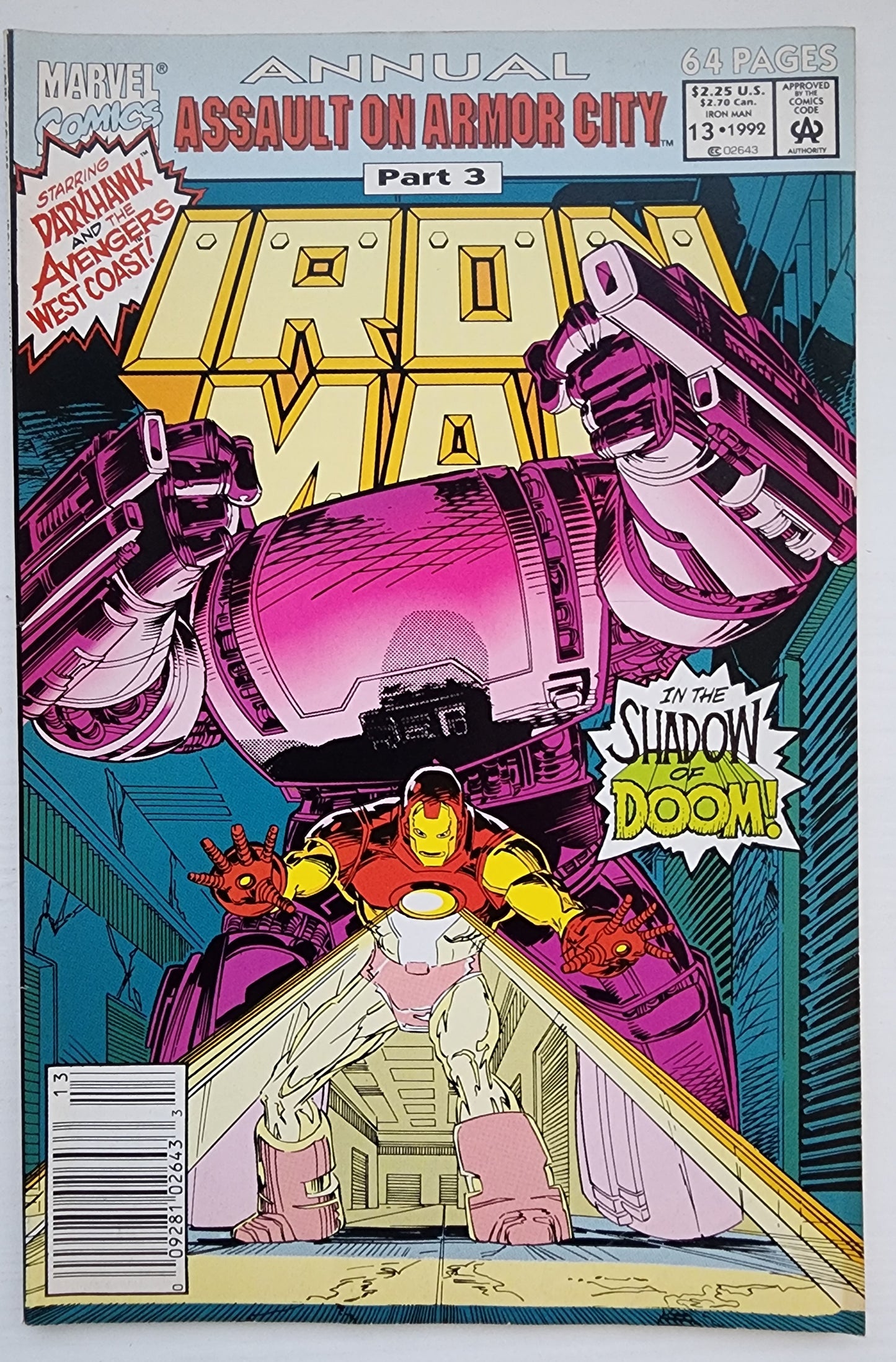 IRON MAN ANNUAL #13 NEWSSTAND 1992 Iron Man MARVEL COMICS