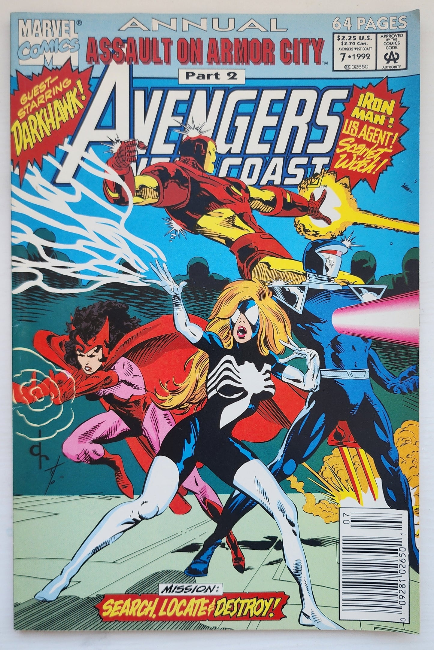 WEST COAST AVENGERS ANNUAL #7 NEWSSTAND 1992 West Coast Avengers MARVEL COMICS