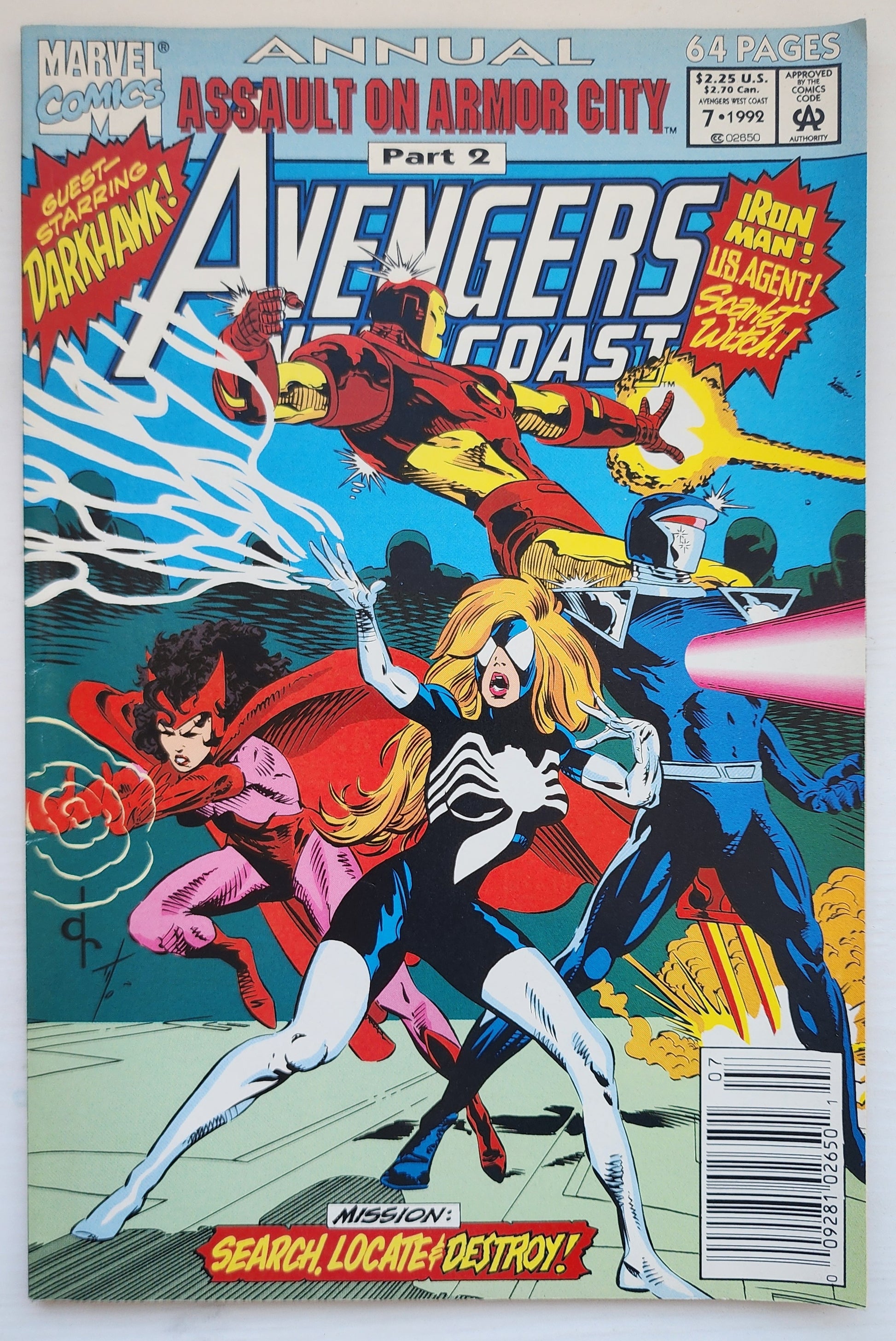 WEST COAST AVENGERS ANNUAL #7 NEWSSTAND 1992 West Coast Avengers MARVEL COMICS
