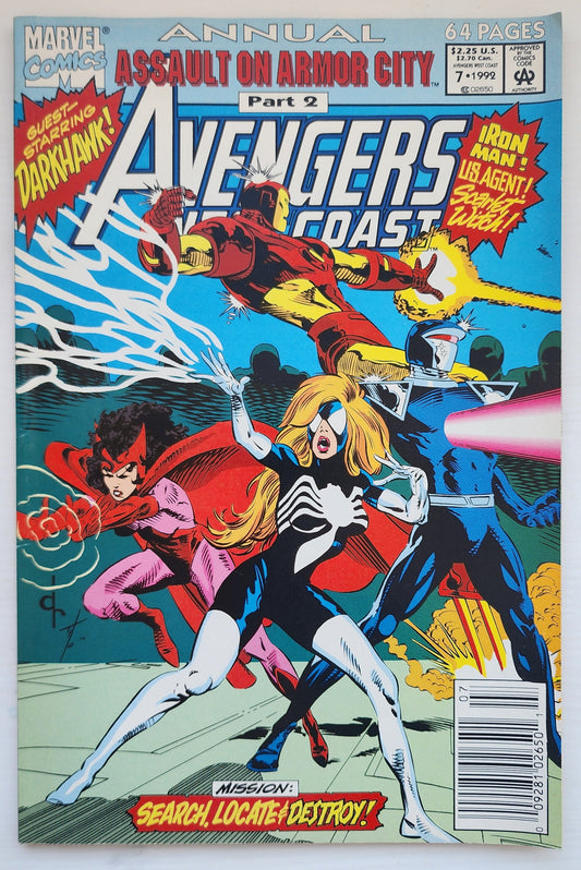 WEST COAST AVENGERS ANNUAL #7 NEWSSTAND 1992 West Coast Avengers MARVEL COMICS