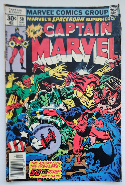 CAPTAIN MARVEL #50 NEWSSTAND 1977 Captain Marvel MARVEL COMICS