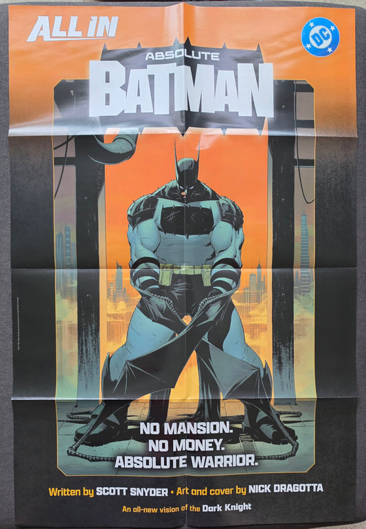 ABSOLUTE BATMAN #1 FOLDED PROMOTIONAL POSTER Batman DC COMICS