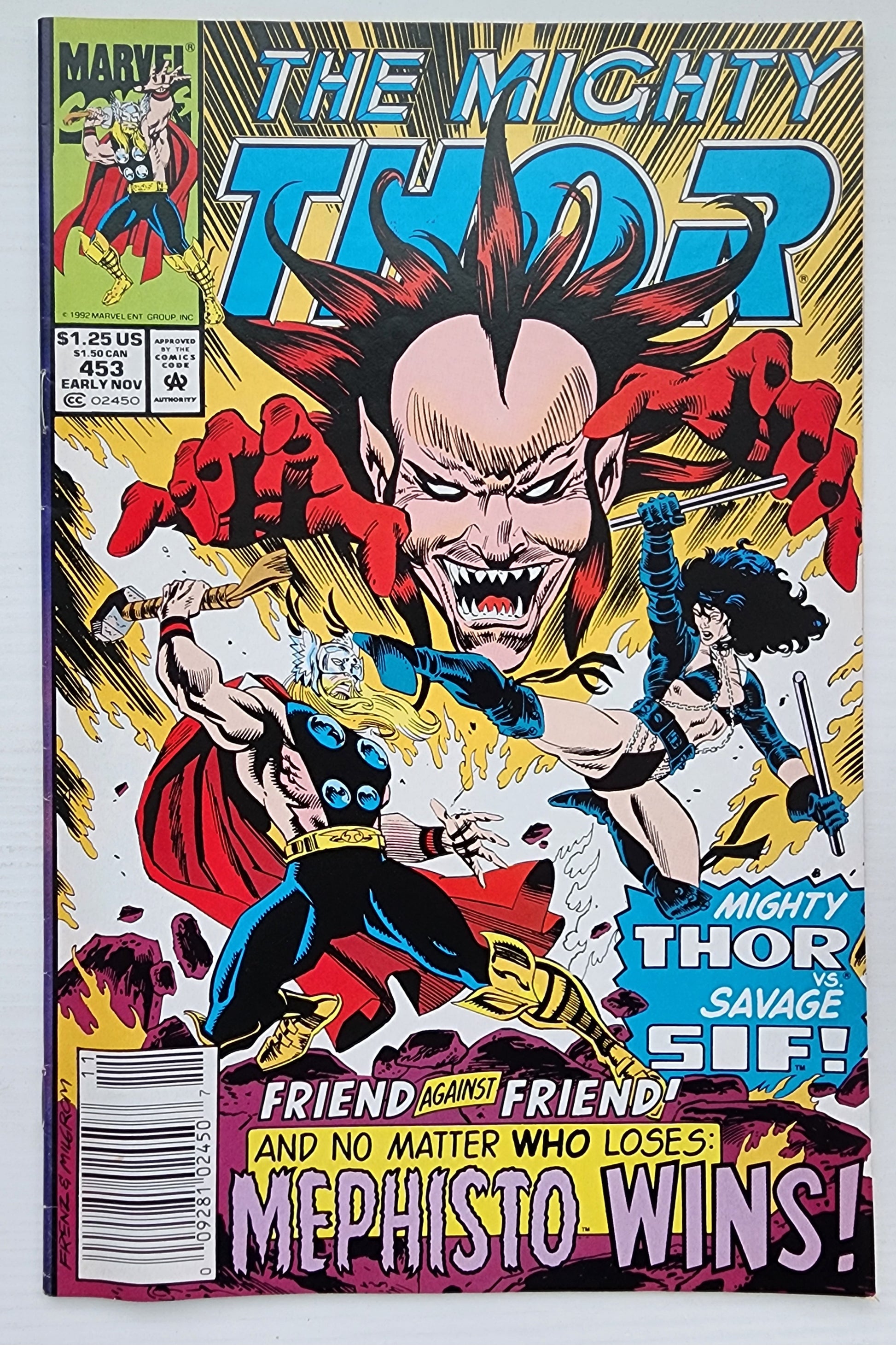 THOR #453 NEWSSTAND 1992 Thor MARVEL COMICS