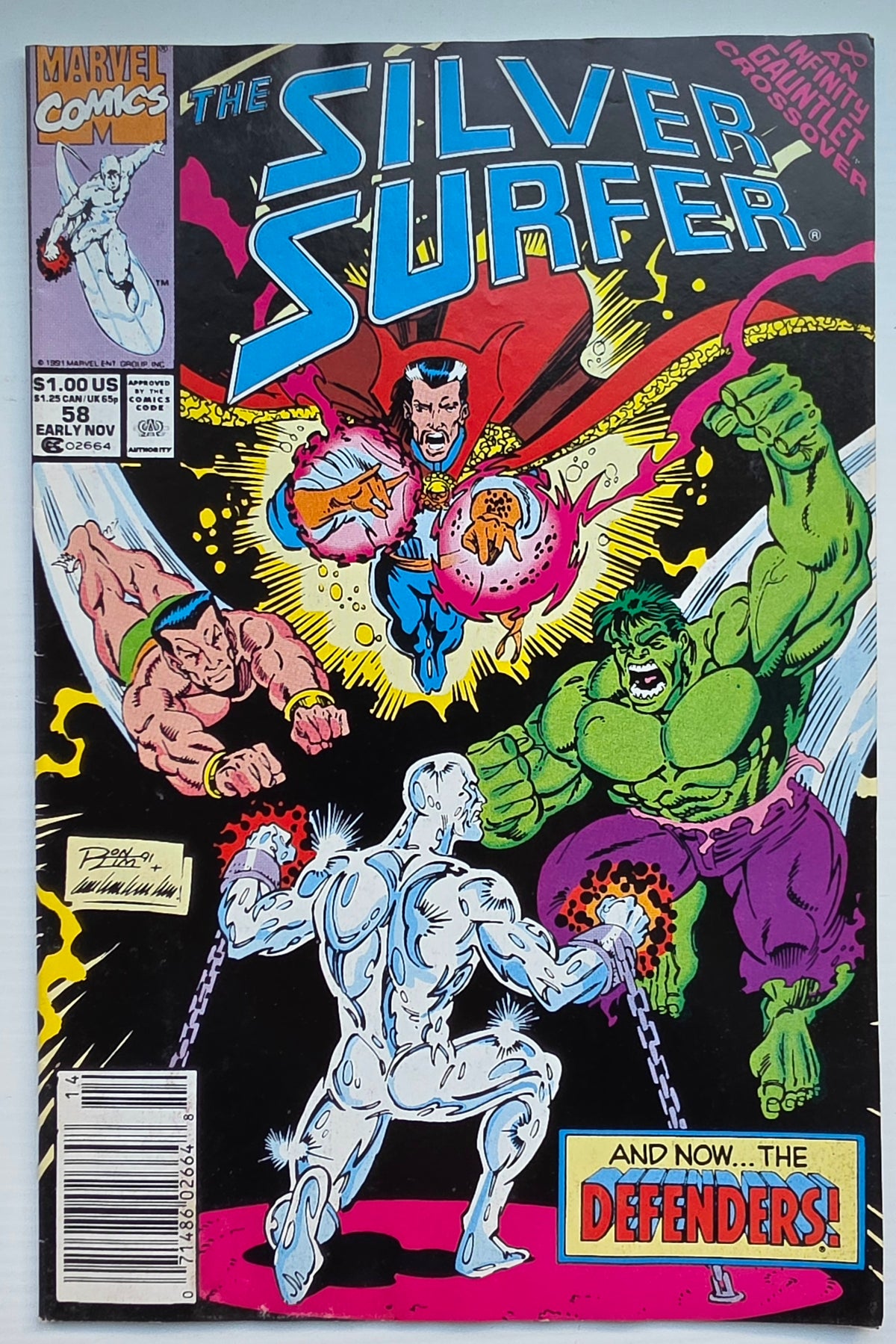 SILVER SURFER #58 1991 NEWSSTAND Silver Surfer MARVEL COMICS