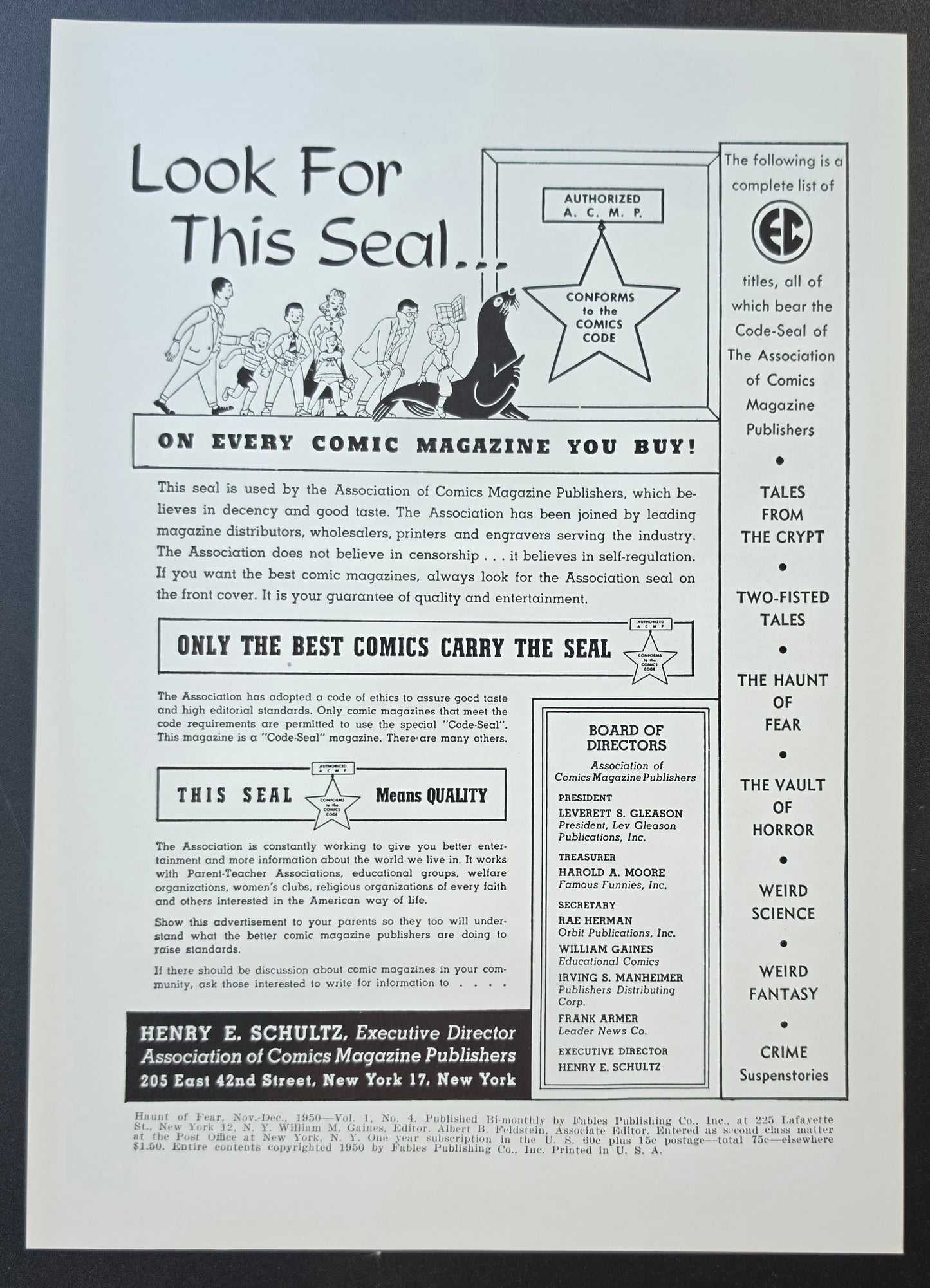 HAUNT OF FEAR #4 PRINT EC Comics EC Comics