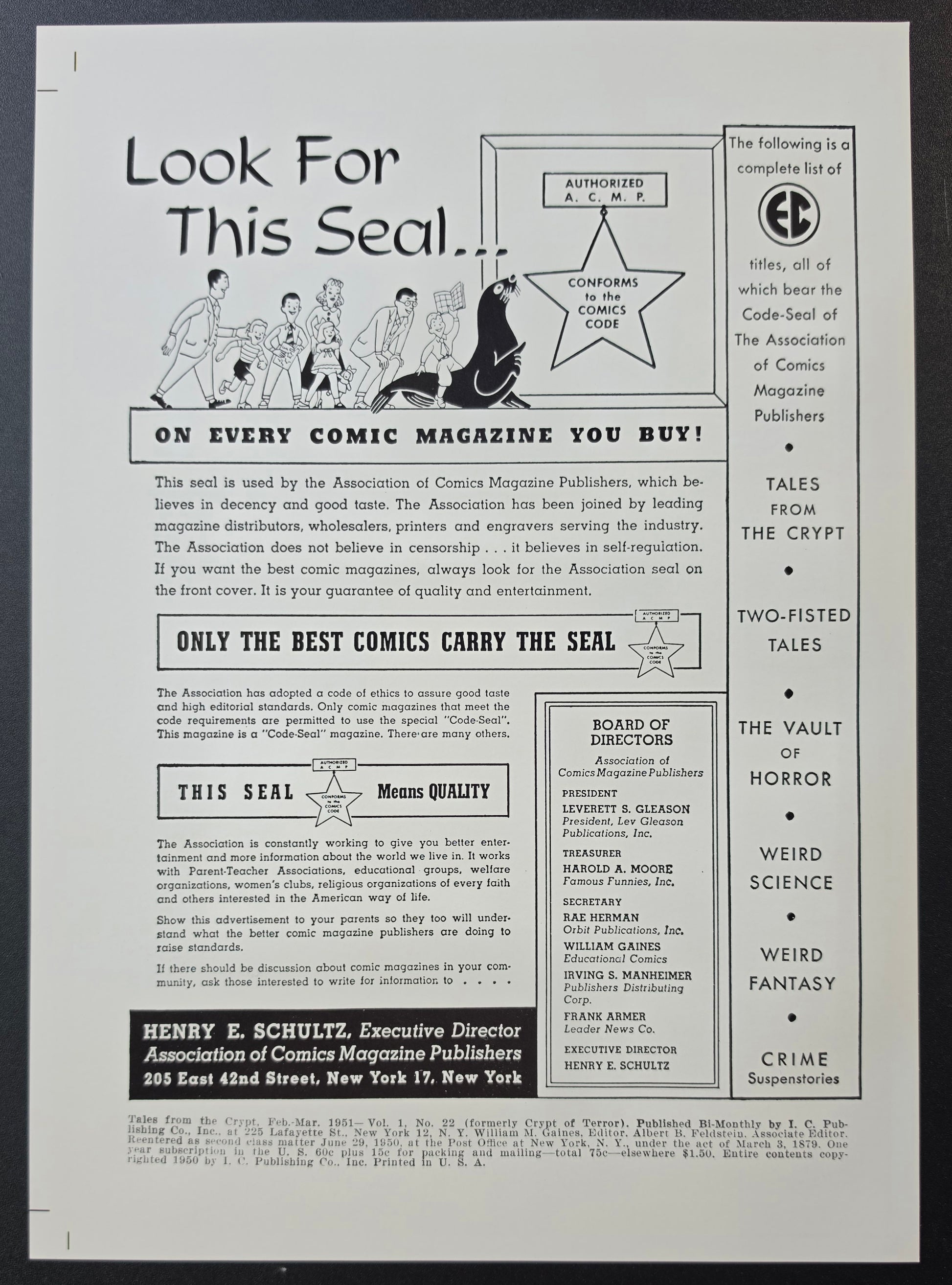 EC COMICS TALES FROM THE CRYPT #22 PRINT EC Comics EC Comics