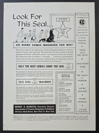 EC COMICS TALES FROM THE CRYPT #22 PRINT EC Comics EC Comics