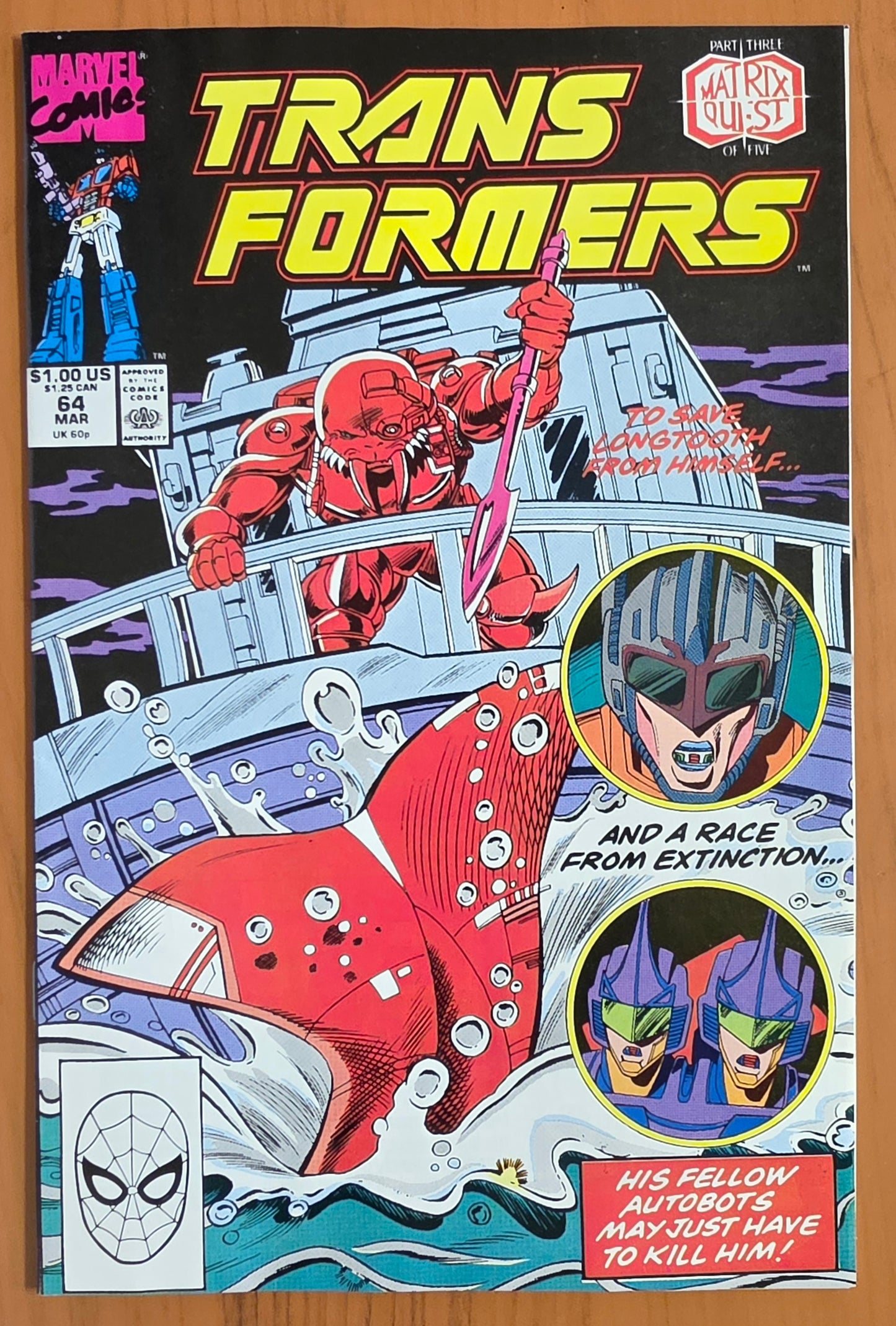 TRANSFORMERS #64 1990 [J01] Transformers MARVEL COMICS