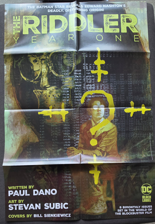 RIDDLER YEAR ONE FOLDED PROMOTIONAL POSTER Riddler DC COMICS