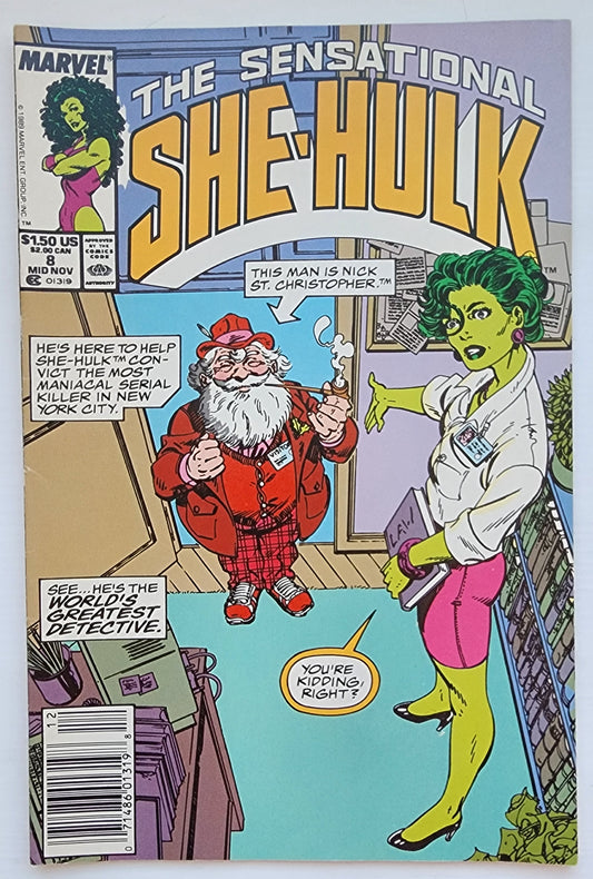SENSATIONAL SHE-HULK #8 NEWSSTAND 1989 She-Hulk MARVEL COMICS
