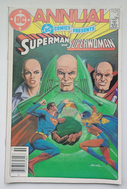 DC COMICS PRESENTS ANNNUAL #4 SUPERMAN SUPERWOMAN NEWSSTAND 1985 DC Comics Presents DC Comics
