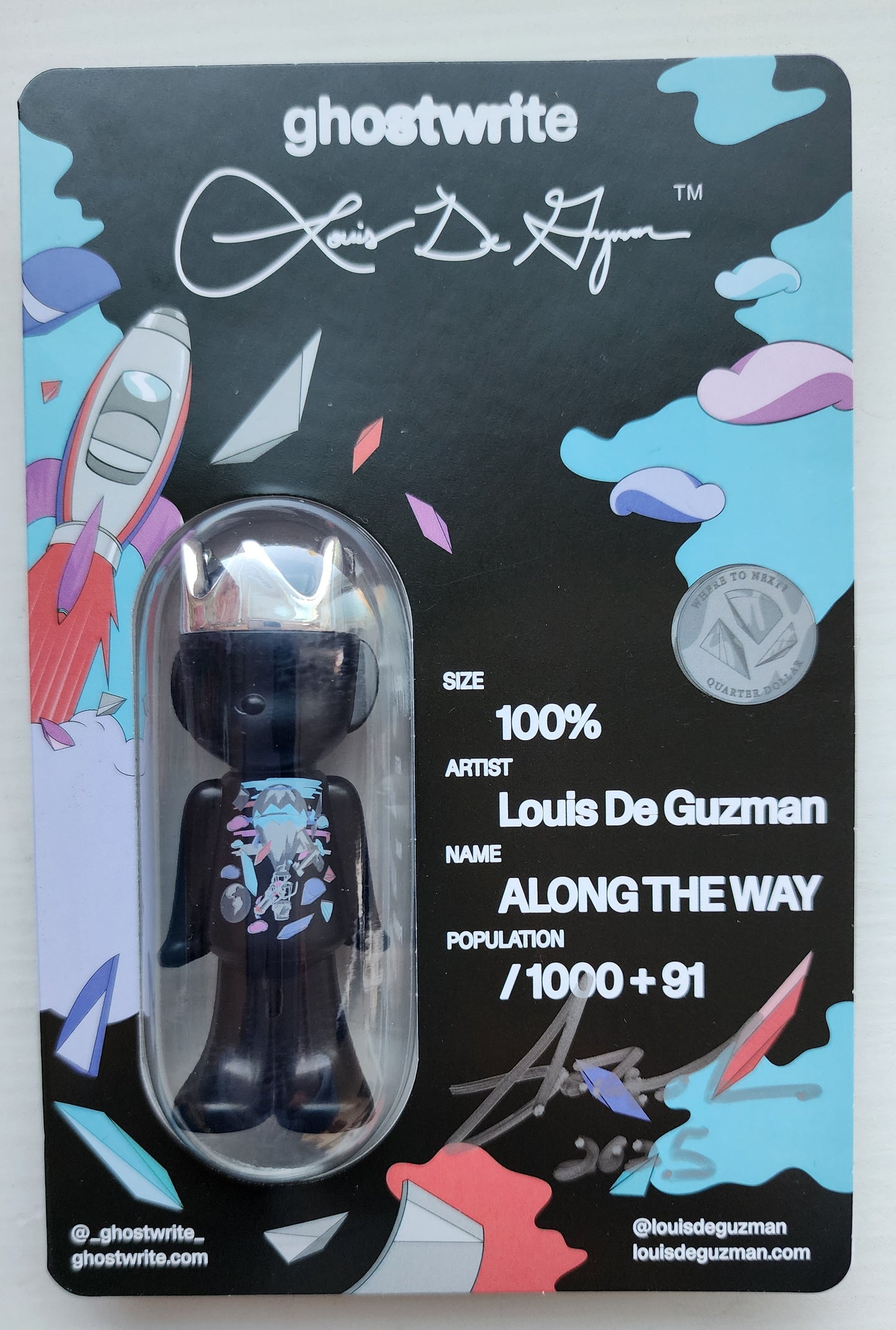GHOSTWRITE ALONG THE WAY 100% RARE CHROME (/5) CHASE VARIANT SIGNED LOUIS DE GUZMAN DESIGNERCON EXCLUSIVE2025 GHOSTWRITE
