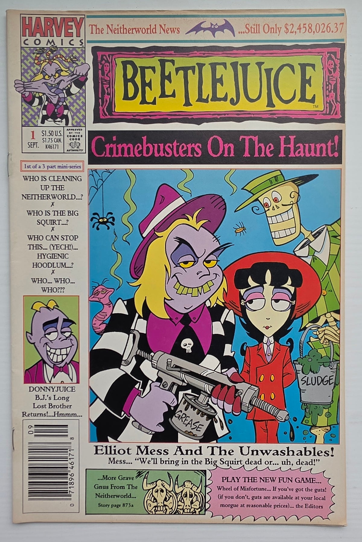 BEETLEJUICE #1 1991 NEWSSTAND Beetle Juice HARVEY COMICS