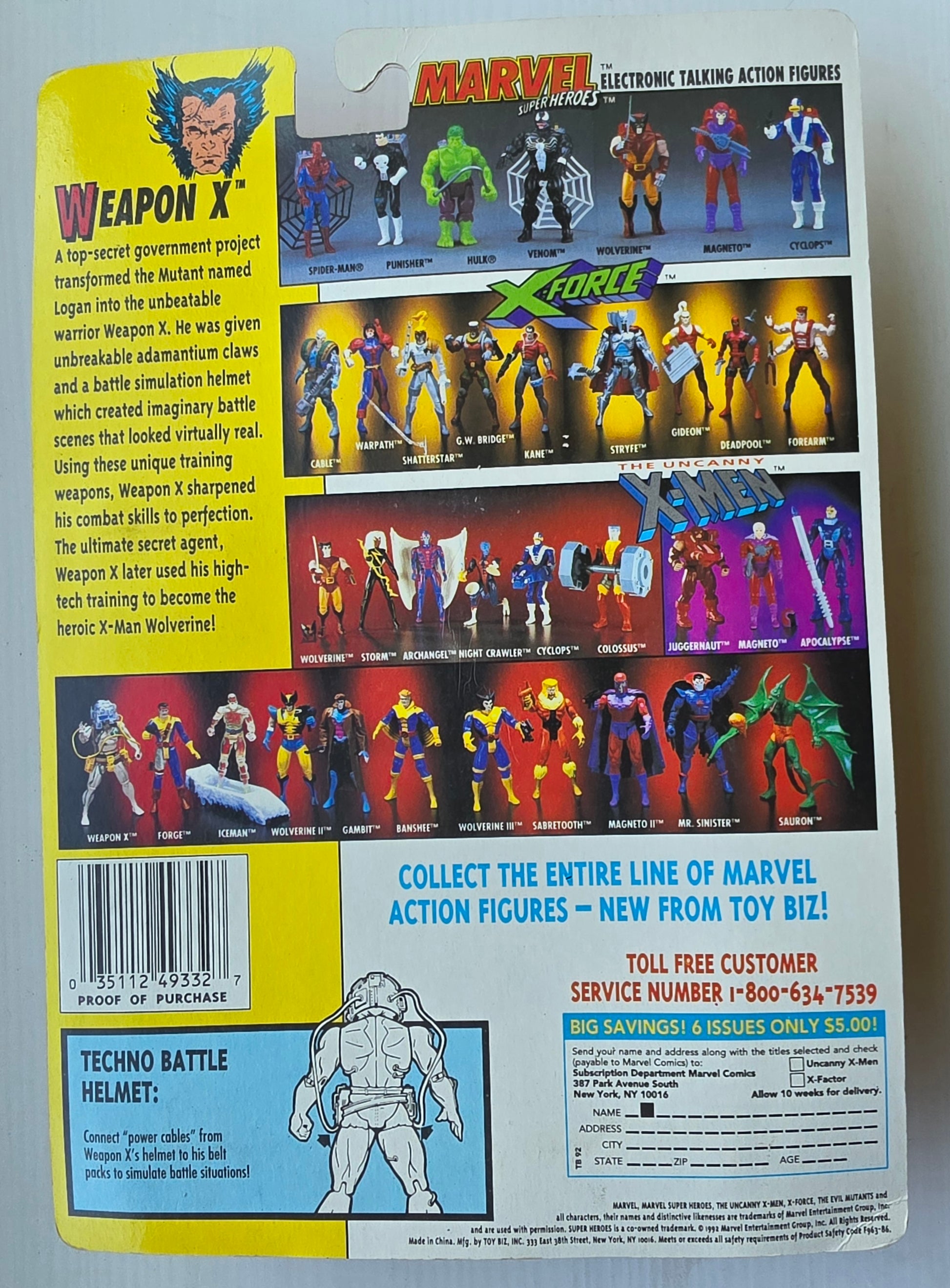 TOY BIZ UNCANNY X-MEN WEAPON X WOLVERINE 4TH EDITION X-Men Toy Biz