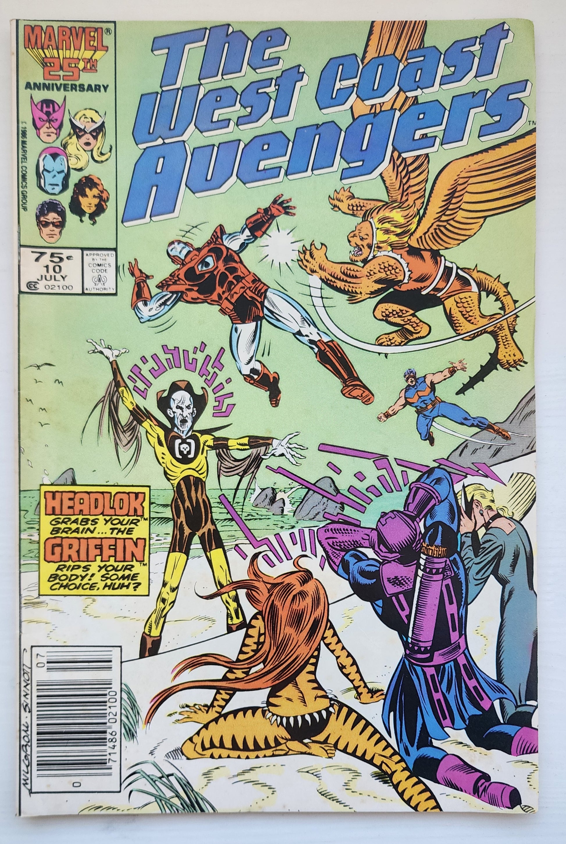 WEST COAST AVENGERS #10 NEWSSTAND 1986 West Coast Avengers MARVEL COMICS