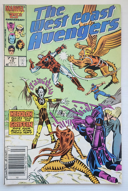 WEST COAST AVENGERS #10 NEWSSTAND 1986 West Coast Avengers MARVEL COMICS