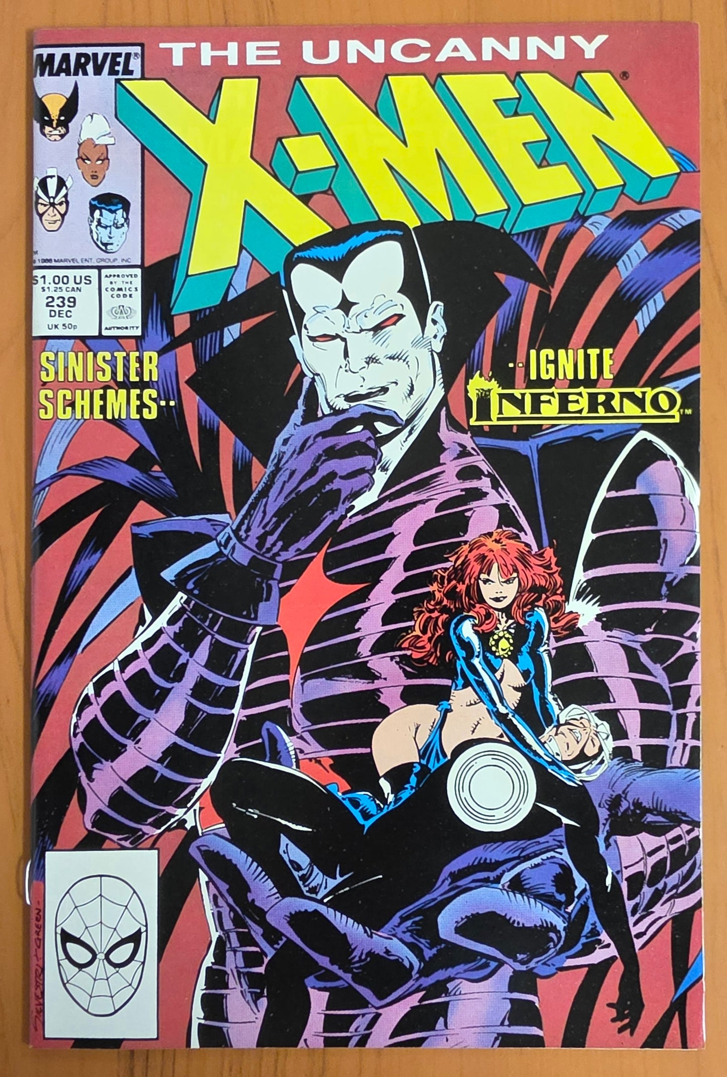 UNCANNY X-MEN #239 1988 (1ST COVER APP MR SINISTER) [J01] Uncanny X-Men MARVEL COMICS