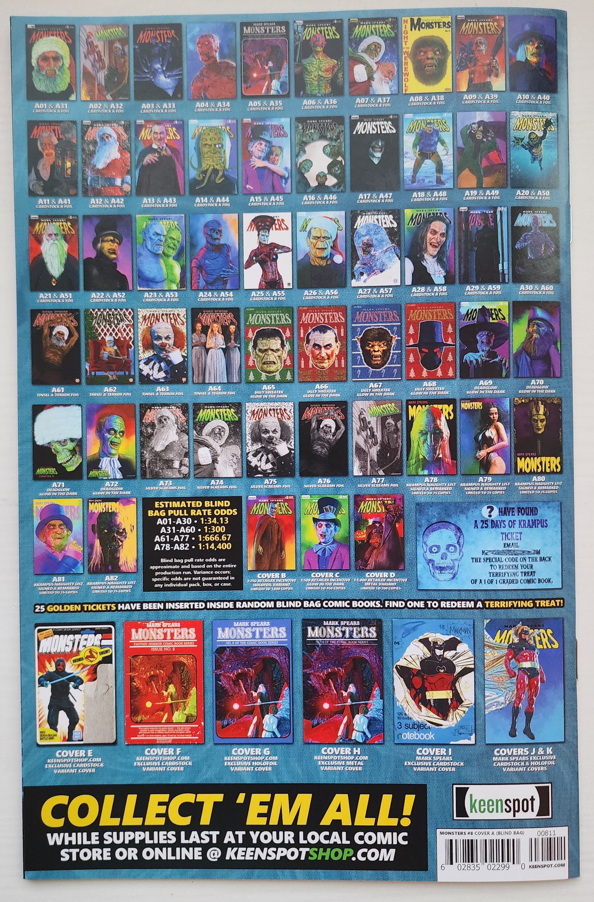 MARK SPEARS MONSTERS #8 BLIND BAG VARIANT A21 Universal Monsters KEENSPOT ENTERTAINMENT