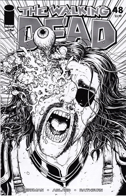 WALKING DEAD #48 BURNHAM B&W 15TH ANNIVERSARY VARIANT 2018