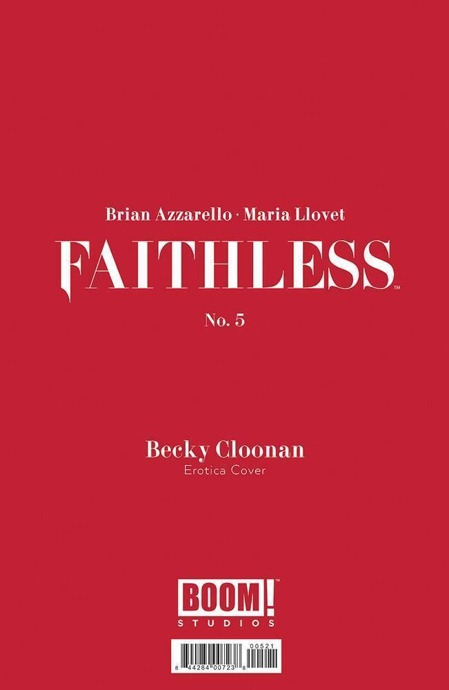 FAITHLESS #5 (OF 5) CVR B EROTICA CLOONAN VARIANT (MR) 2019 Faithless BOOM! STUDIOS   