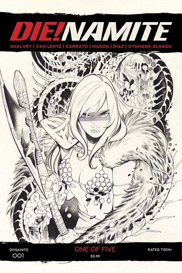 DIE!NAMITE #1 1:30 PEACH MOMOKO RED SONJA B&W VARIANT 2020 Red Sonja DYNAMITE   