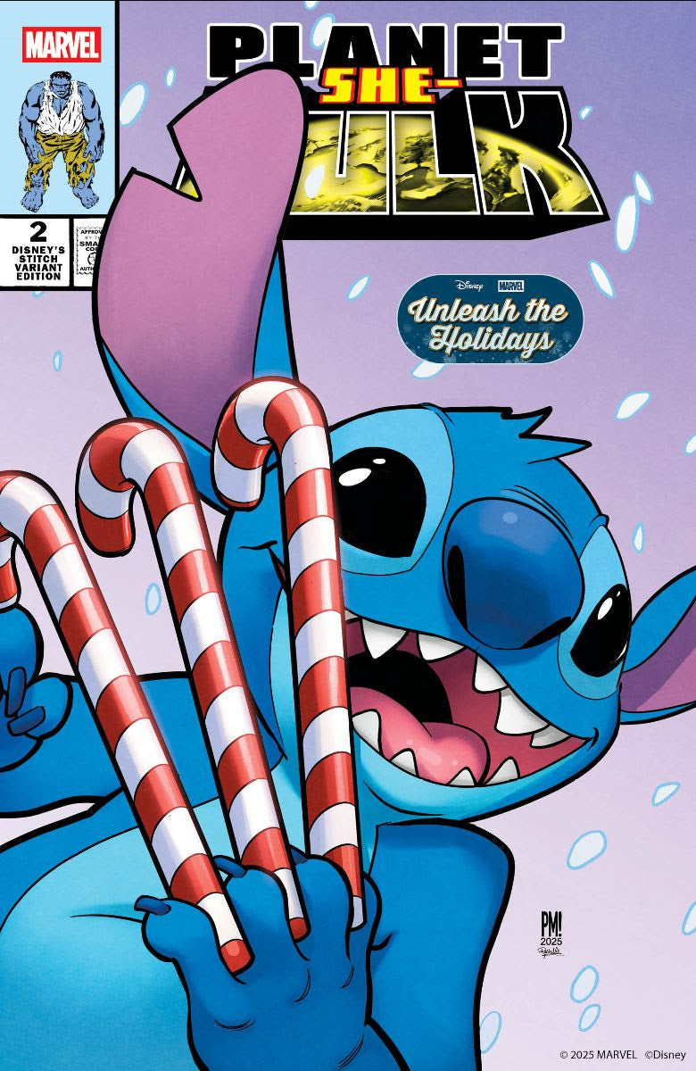 12/17/2025 PLANET SHE-HULK #2 PACO MEDINA DISNEY STITCH UNLEASH THE HOLIDAYS VARIANT She-Hulk Marvel