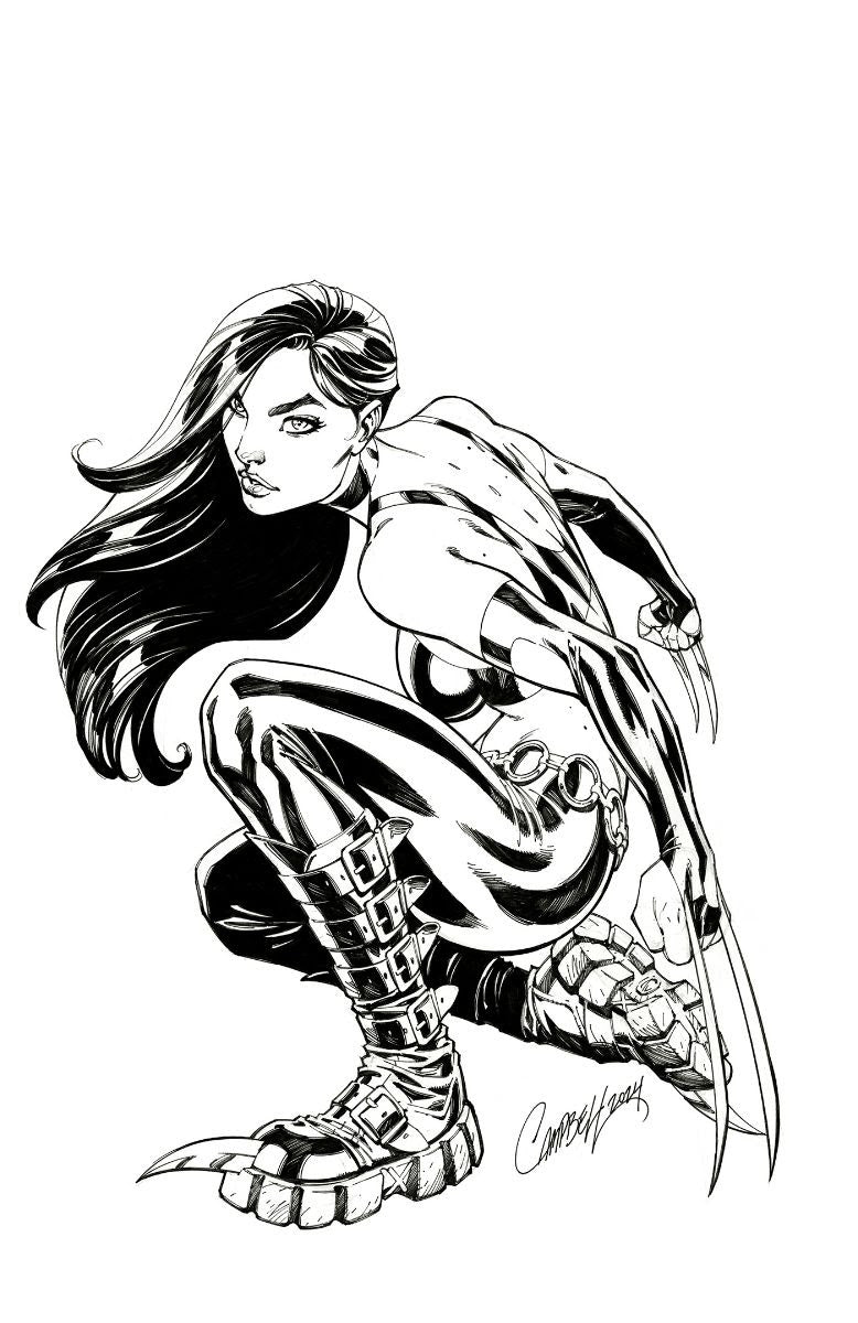 LAURA KINNEY WOLVERINE #1 J SCOTT CAMPBELL 1:25 B&W 2ND PRINT VARIANT 2025 Wolverine MARVEL PRH