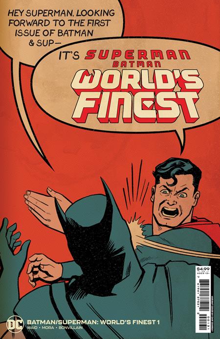 BATMAN SUPERMAN WORLDS FINEST #1 1:25 CHIP ZDARSKY SUPERMAN SLAP BATTLE CARD STOCK VARIANT 2022 Worlds Finest DC COMICS   