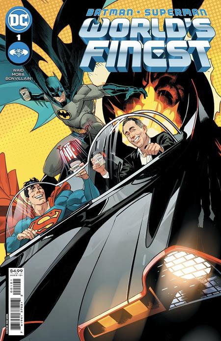BATMAN SUPERMAN WORLDS FINEST #1 CVR J DAN MORA JERRY SEINFELD IN THE BAT-MOBILE GETTING COFFEE CARD STOCK VARIANT 2022