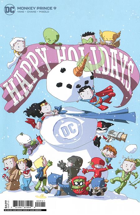 MONKEY PRINCE #9 (OF 12) CVR C KAARE ANDREWS HOLIDAY CARD CARD STOCK VARIANT 2022 Monkey Prince DC COMICS   