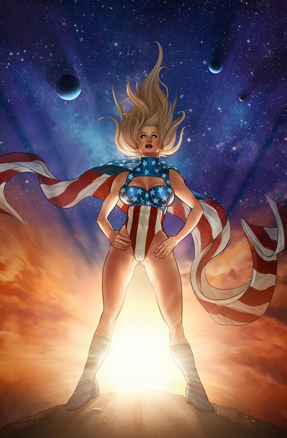 PATRIOTIKA UNITED #1 SSCO CM GASTON HOMAGE VARIANT Patriotika MOUNT OLYMPUS VIRGIN CLOTHED  