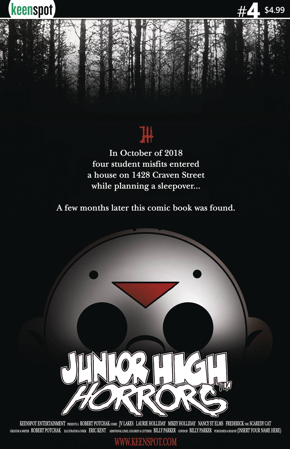 JUNIOR HIGH HORRORS #4 CVR B BLAIR WITCH PARODY 2019 comic book KEENSPOT ENTERTAINMENT   