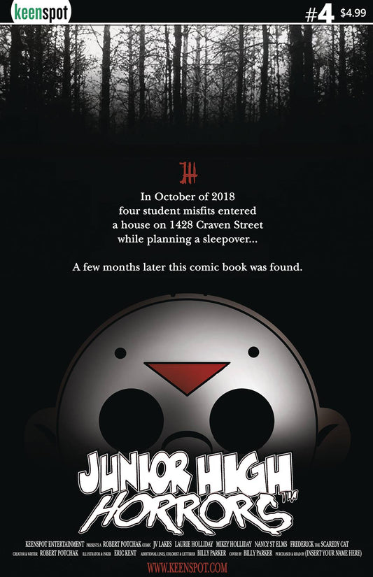 JUNIOR HIGH HORRORS #4 CVR B BLAIR WITCH PARODY 2019 comic book KEENSPOT ENTERTAINMENT   