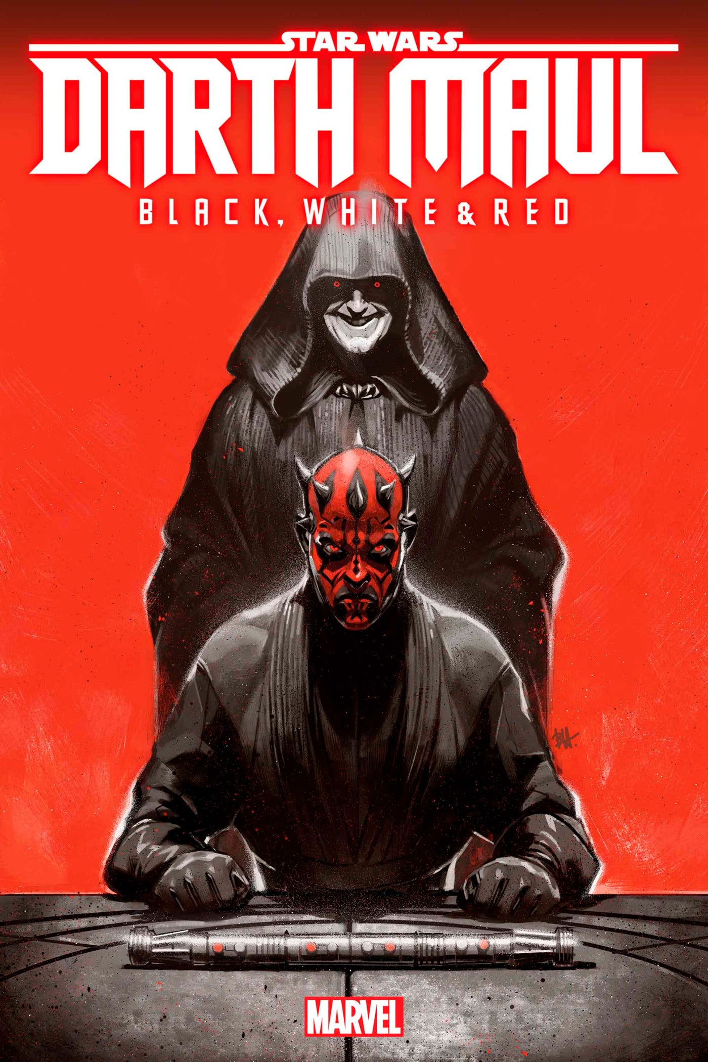 STAR WARS DARTH MAUL BLACK WHITE & RED #1 BEN HARVEY VARIANT 2024 Star Wars MARVEL PRH