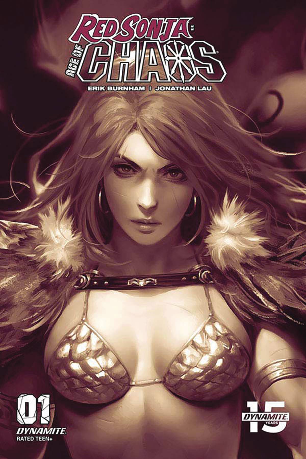 RED SONJA AGE OF CHAOS #1 1:20 COPY CHEW MONOCHROMATIC VARIANT 2020 Red Sonja DYNAMITE   