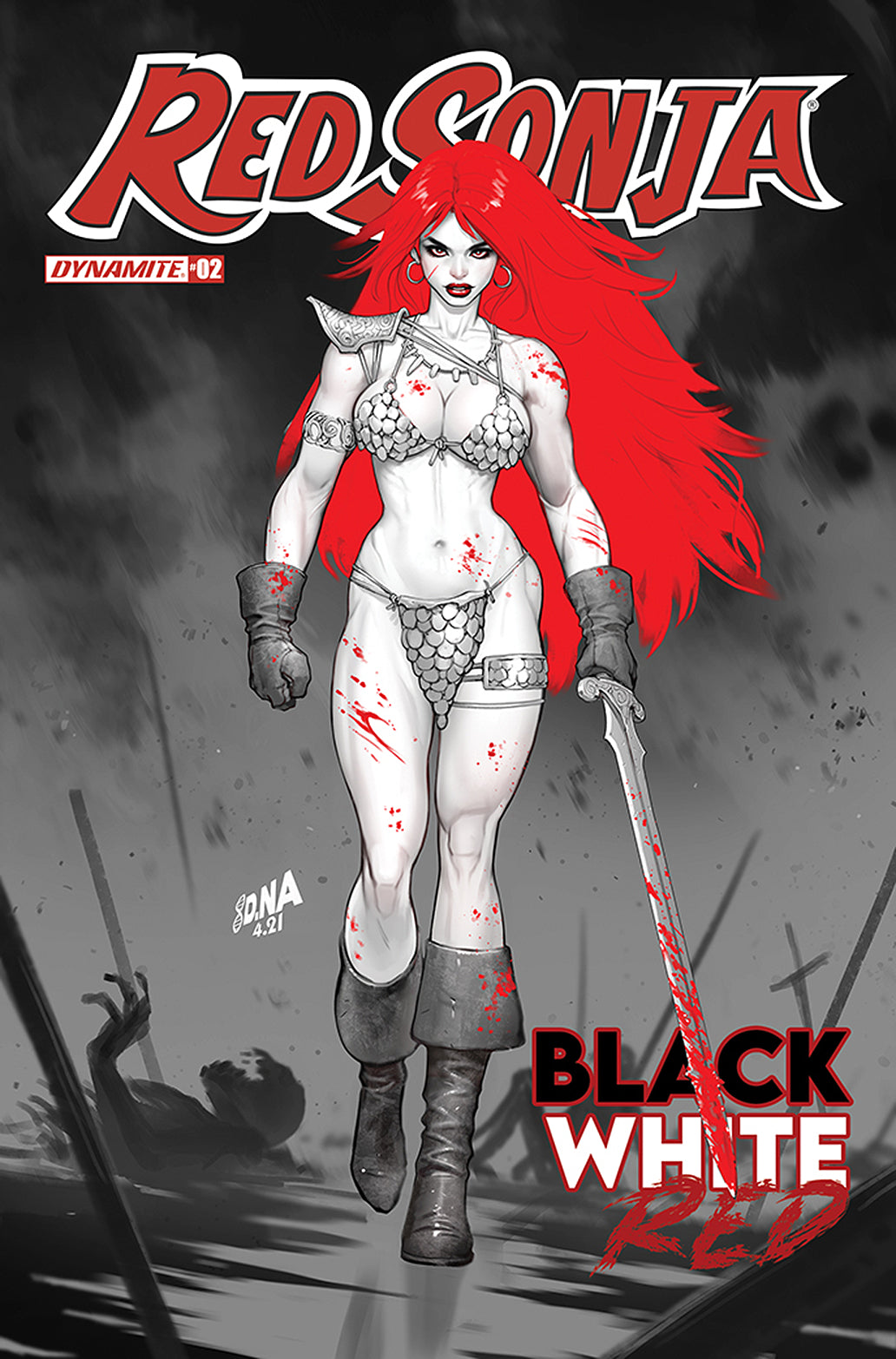 RED SONJA BLACK WHITE RED #2 CVR C NAKAYAMA 2021 Red Sonja DYNAMITE