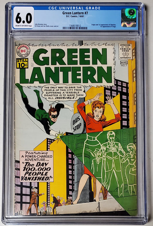 6.0 CGC Green Lantern #7 (Origin & 1st App Sinestro, 1st Terga) 1961 [1568518012]