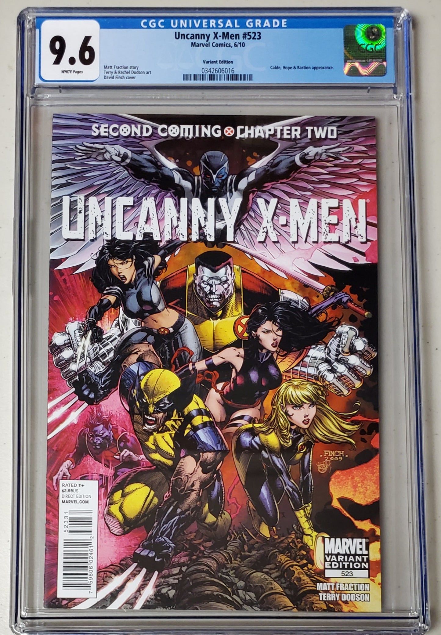 9.6 CGC Uncanny X-Men #523 1:25 Finch Variant 2010 [0342606016