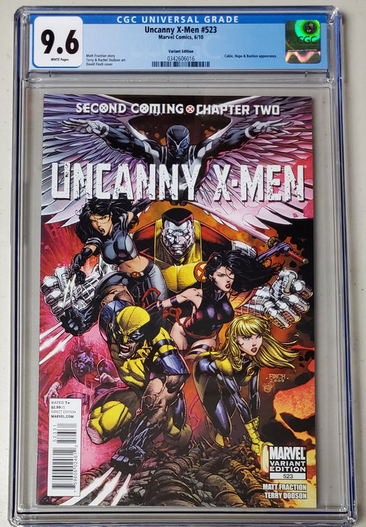 9.6 CGC Uncanny X-Men #523 1:25 Finch Variant 2010 [0342606016 CGC CGC   