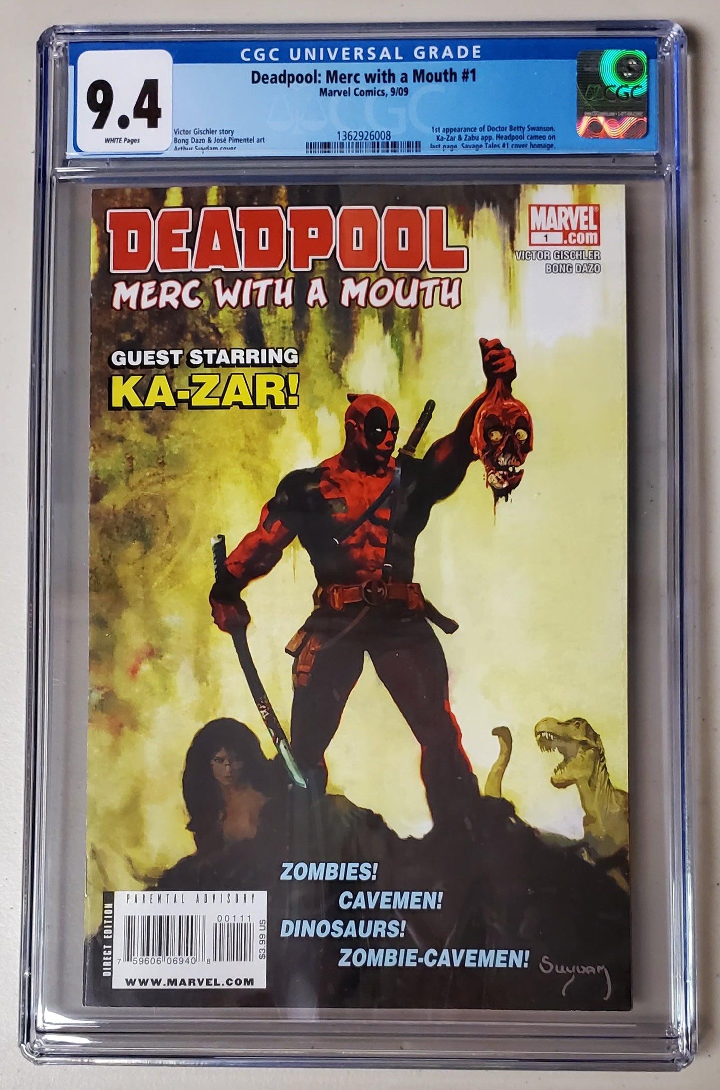 9.4 CGC Deadpool Merc with a Mouth #1 (1st Dr. Betty Swanson) 2009 [1362926008]
