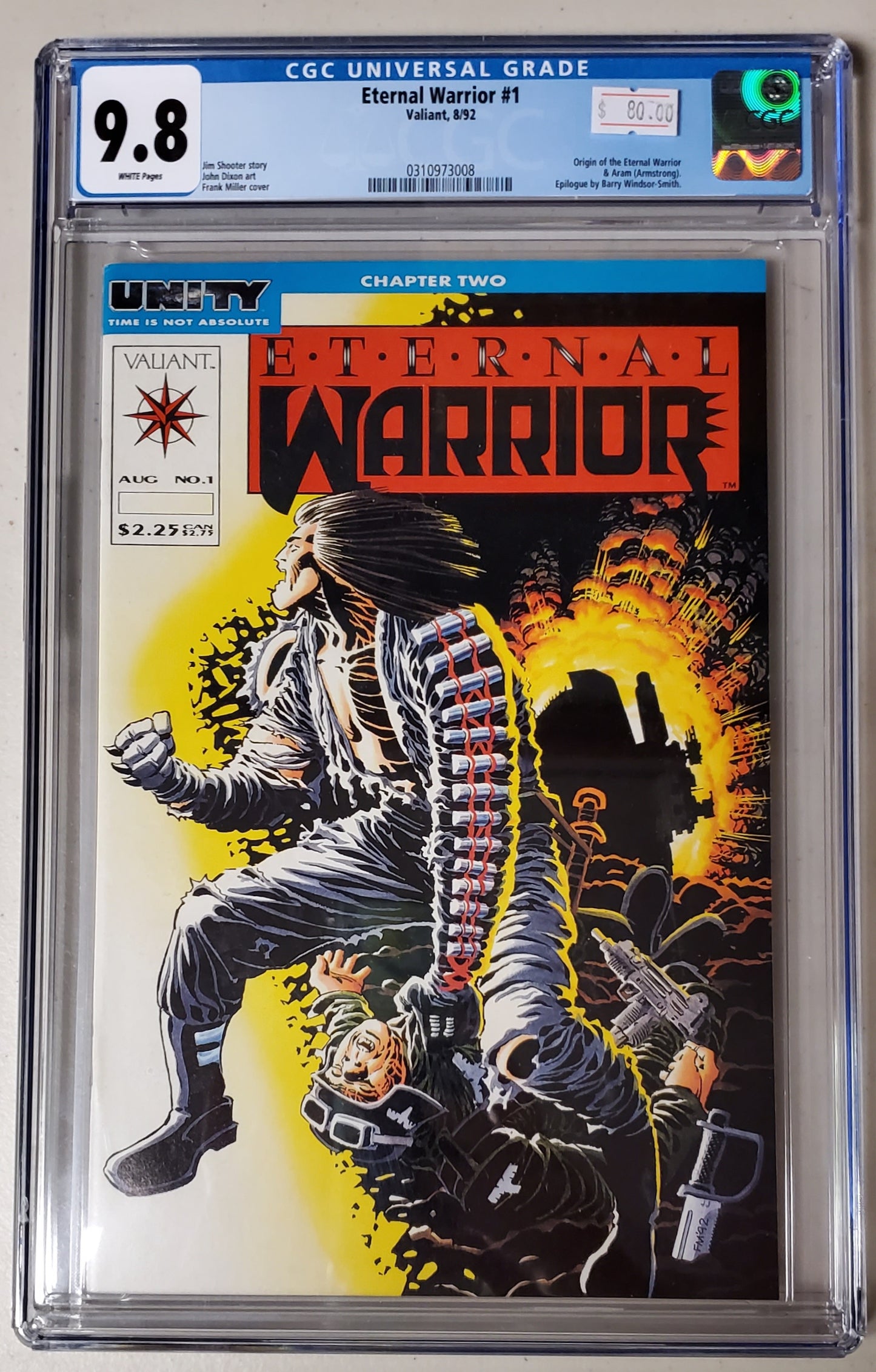 9.8 CGC ETERNAL WARRIOR #1 ORIGIN 1992 FRANK MILLER (0310973008)