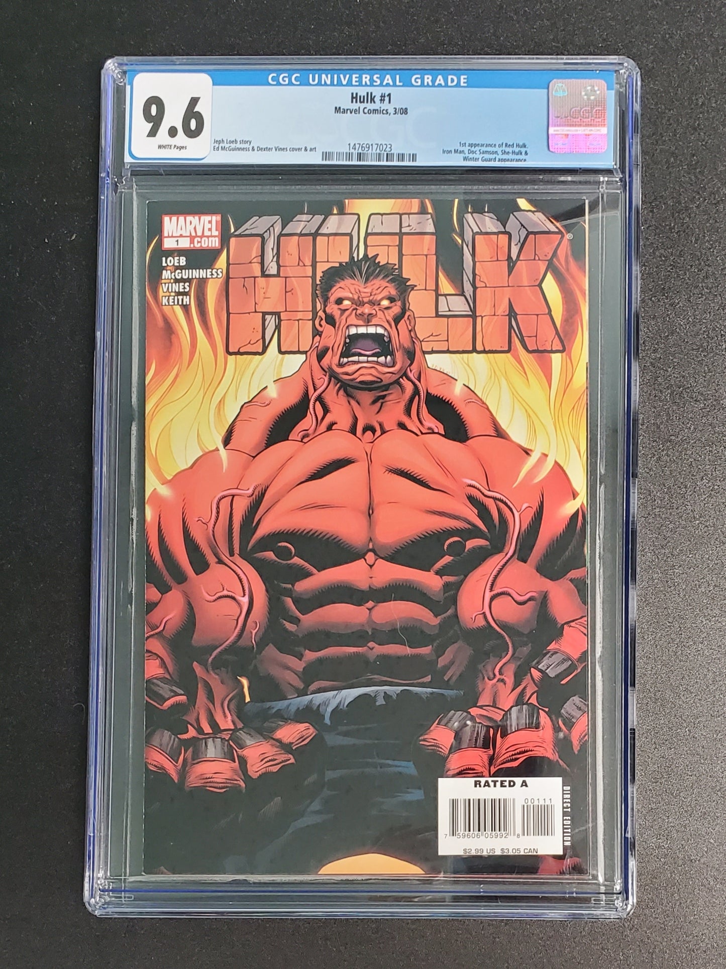 9.6 CGC Hulk #1 (1st App Red Hulk) 2008 [1476917023]