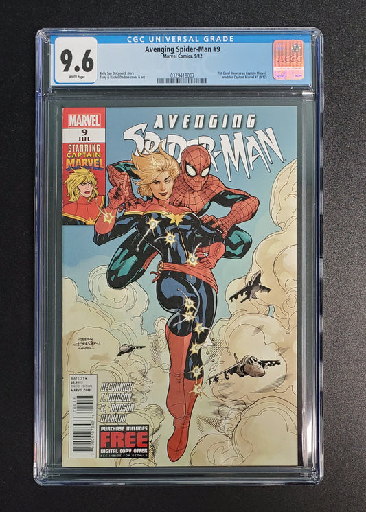 9.6 CGC Avenging Spider-Man #9 1st Print (1st Captain Marvel Carol Danvers) Variant 2012 [0329418007]