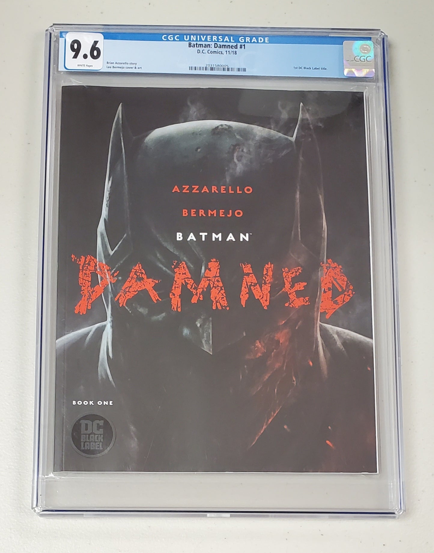 9.6 CGC Batman Damned #1 Black Label DC Comics 2018