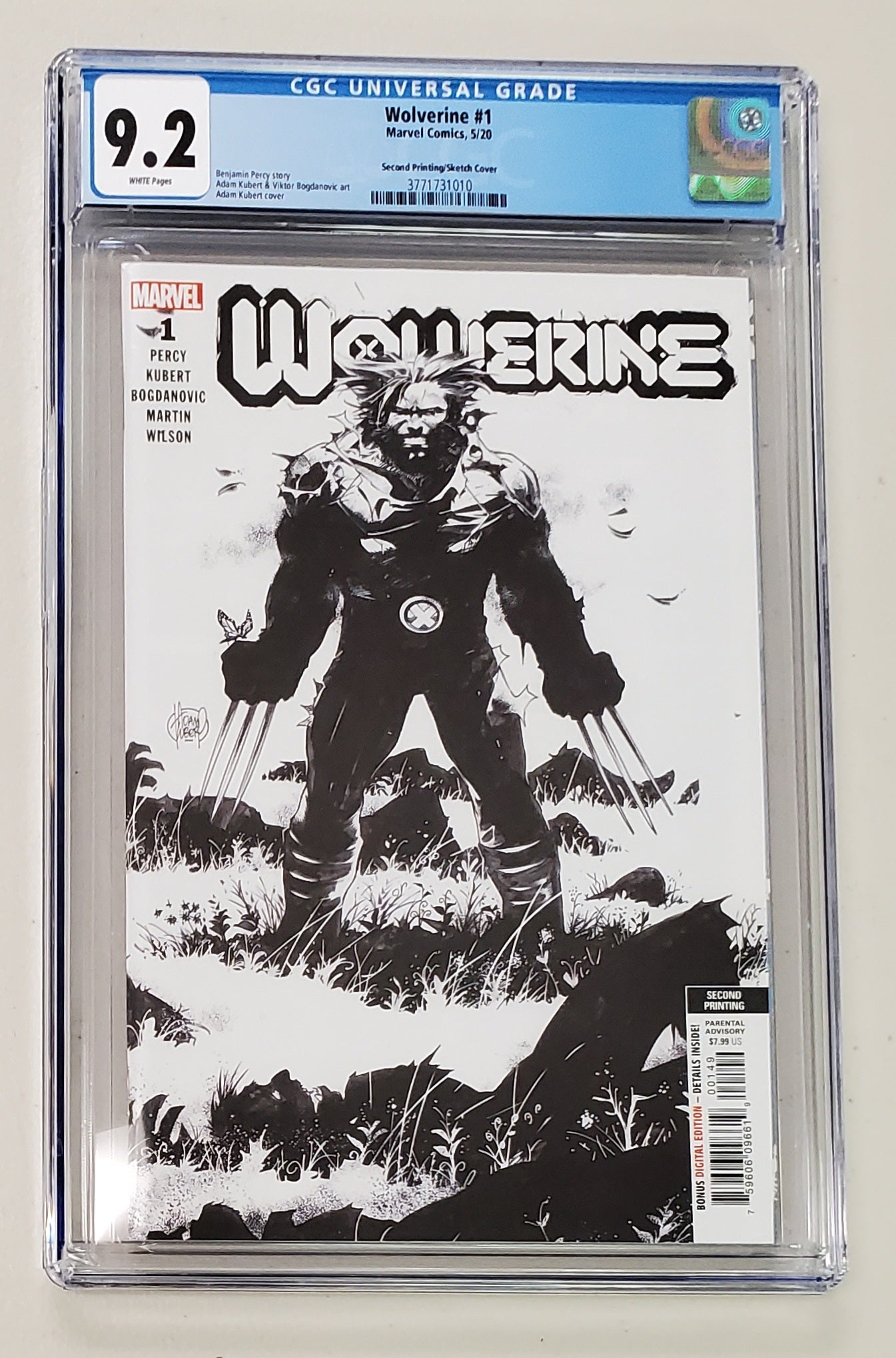 9.2 CGC WOLVERINE #1 2ND PRINT SKETCH KUBERT 1:25 VARIANT [3771731010] Wolverine MARVEL COMICS   