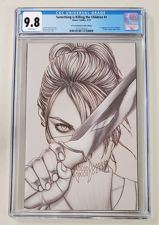 9.8 CGC SOMETHING IS KILLING THE CHILDREN #1 JENNY FRISON DIAMOND RETAILER NYCC VIRGIN VARIANT [3771732024] Something is Killing the Children BOOM! STUDIOS